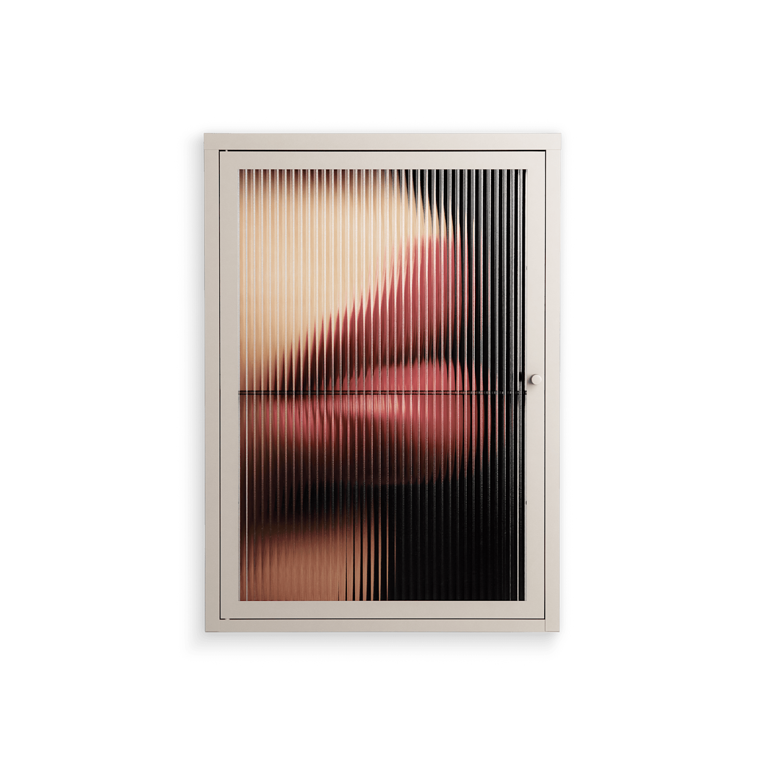 Red 4 - Wall Cabinet - Nadia Ryder - Pebble - Reeded glass