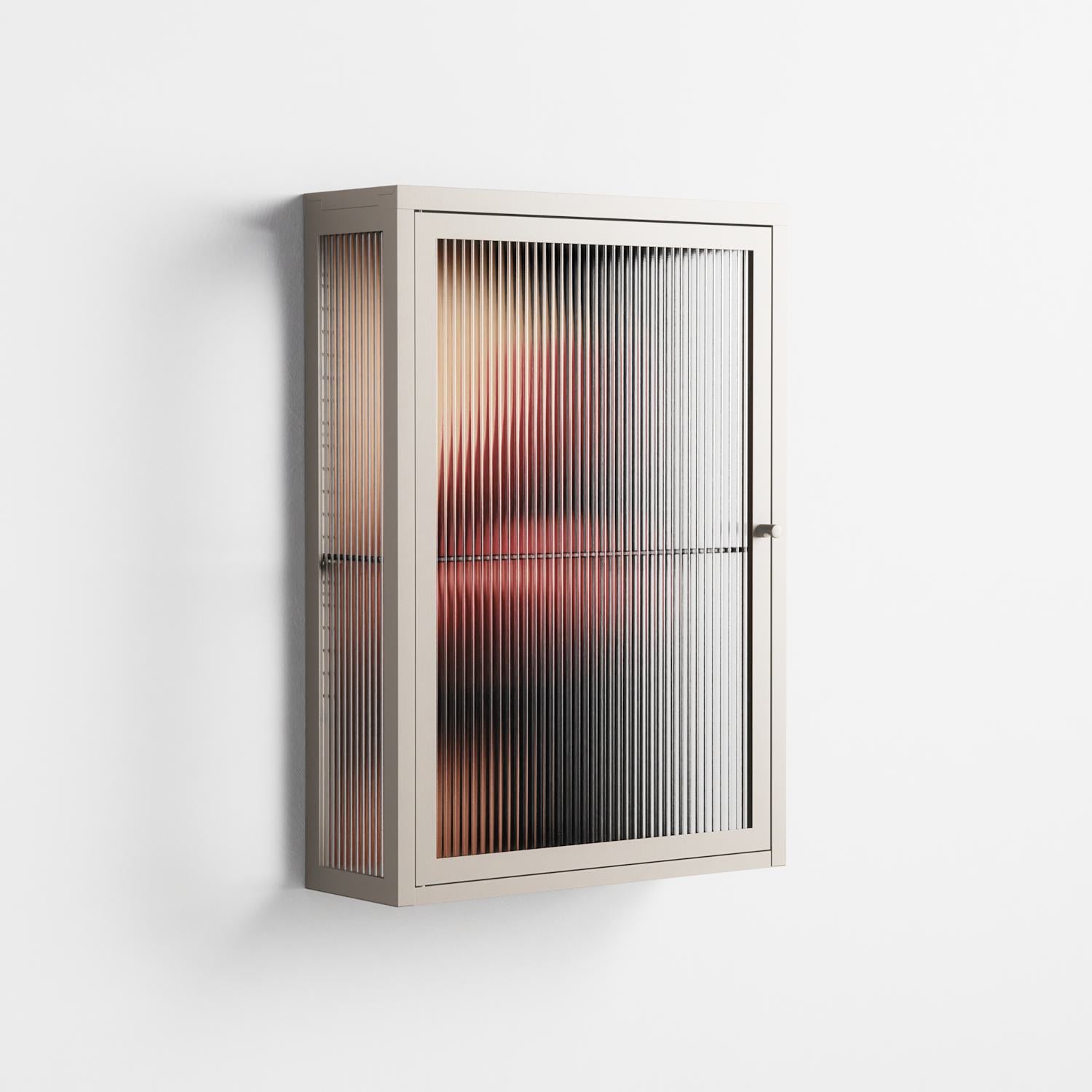 Red 4 - Wall Cabinet - Nadia Ryder - Pebble - Reeded glass