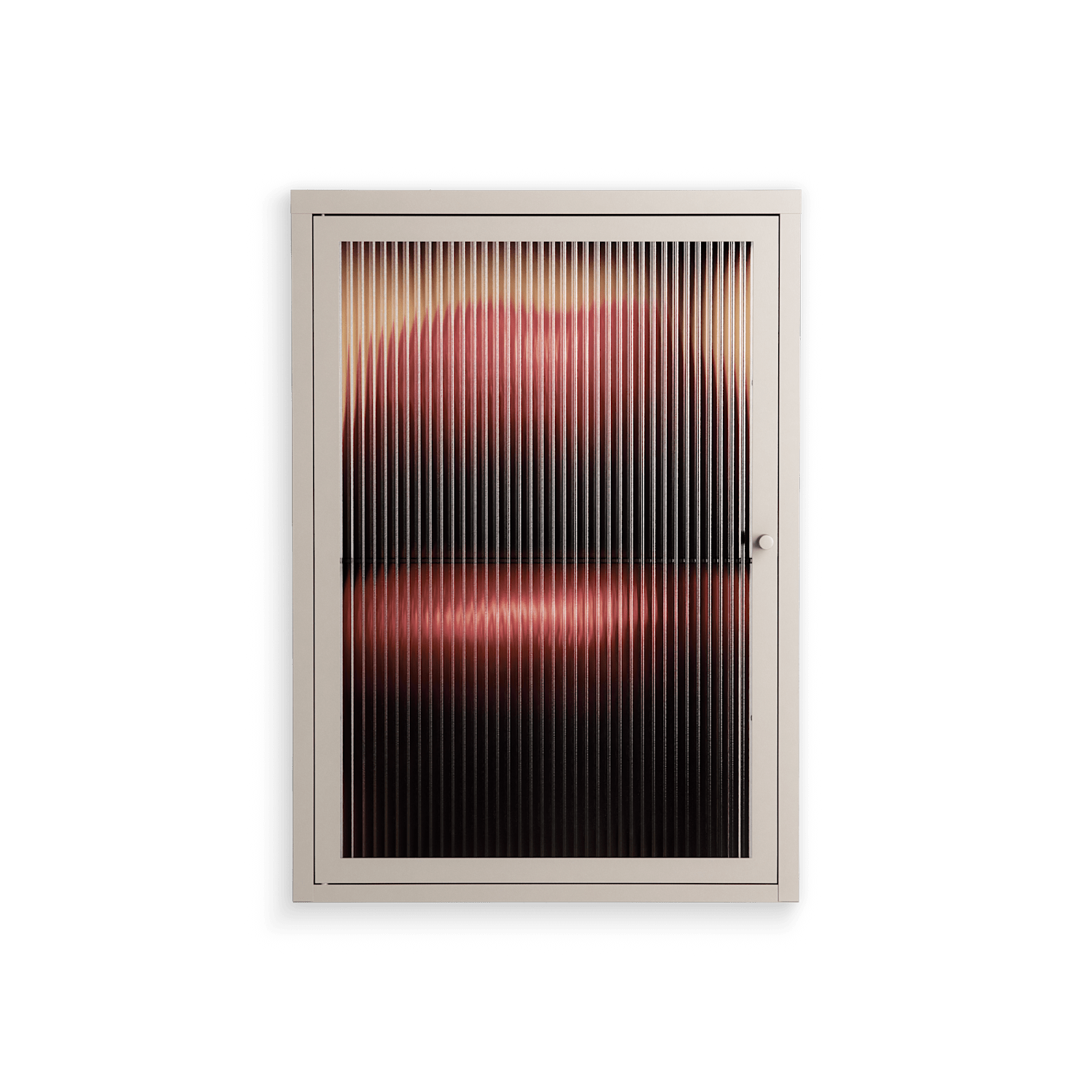 Red - Wall Cabinet - Nadia Ryder - Pebble - Reeded glass