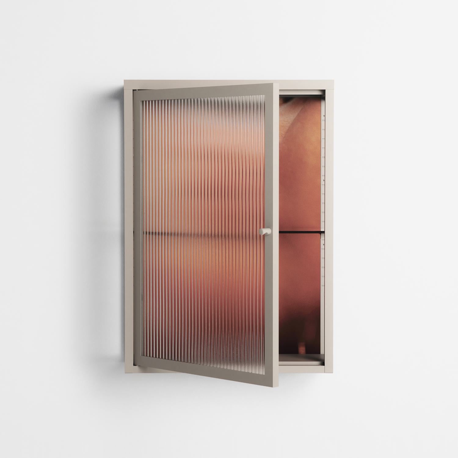 The Art Of Kissing - Wall Cabinet - Nadia Ryder - Pebble - Reeded glass