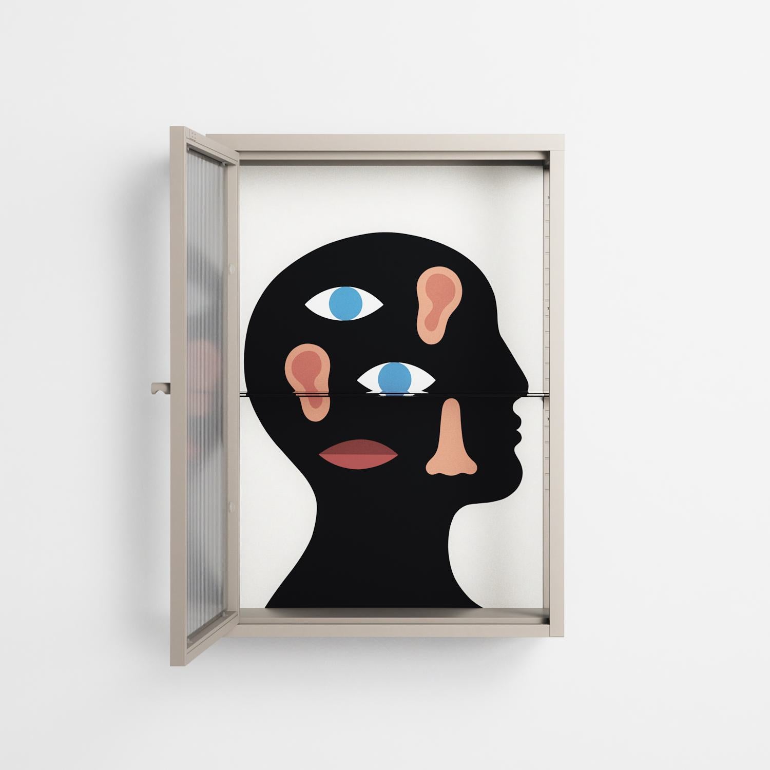 Désordre_Intérieur - Wall Cabinet - David Vanadia - Pebble - Reeded glass