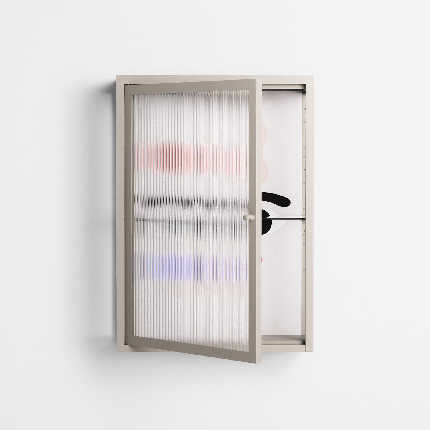Équilibré - Wall Cabinet - David Vanadia - Pebble - Reeded glass