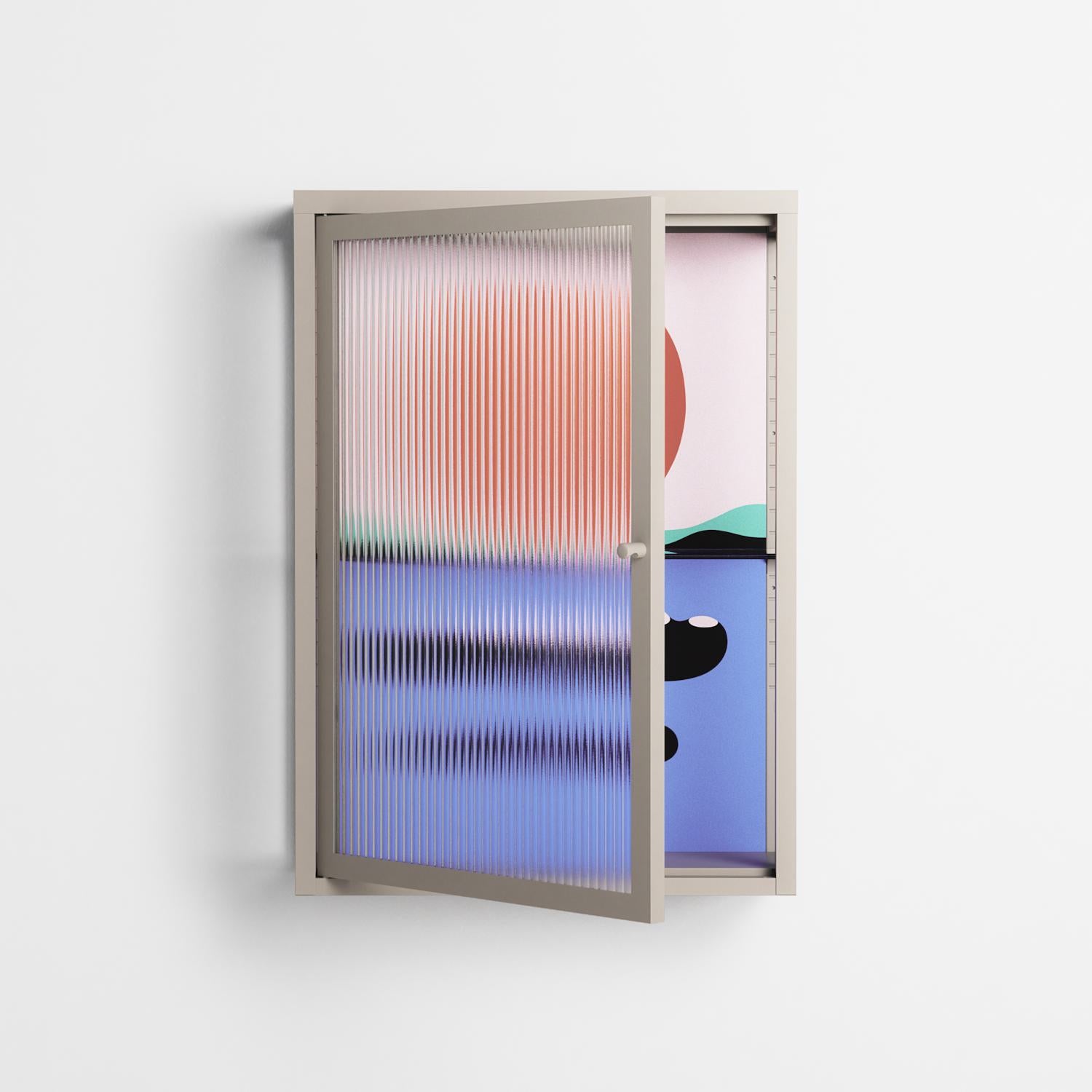 Immergé - Wall Cabinet - David Vanadia - Pebble - Reeded glass