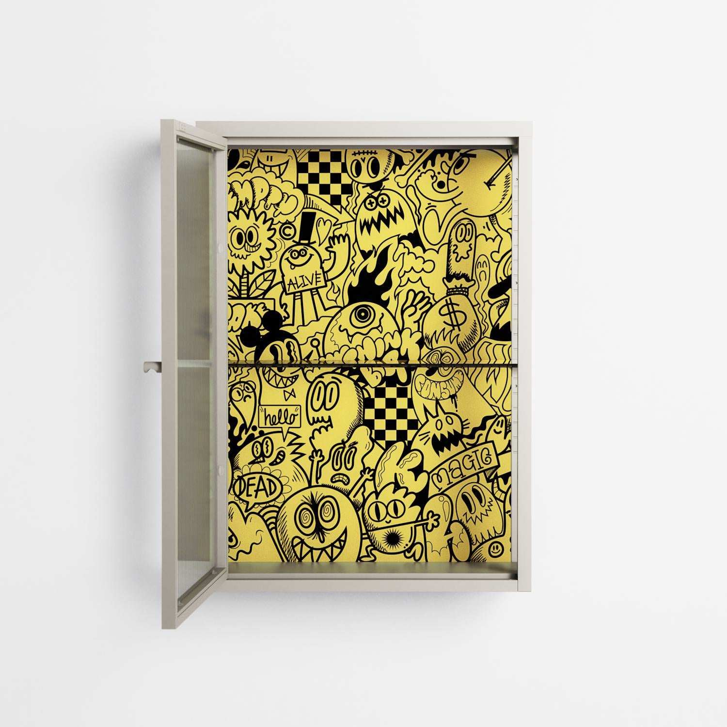 What a Mess - Wall Cabinet - Craig Watkins - Pebble - Reeded glass