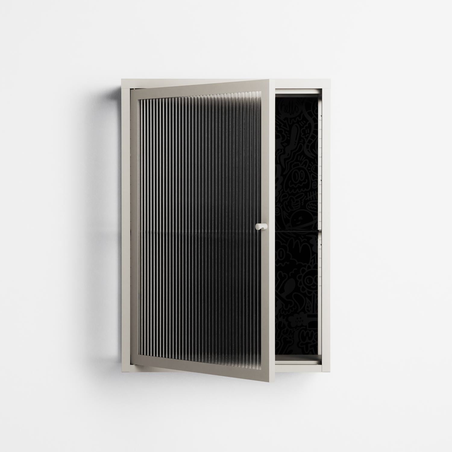 The Single Color - Wall Cabinet - Craig Watkins - Pebble - Reeded glass