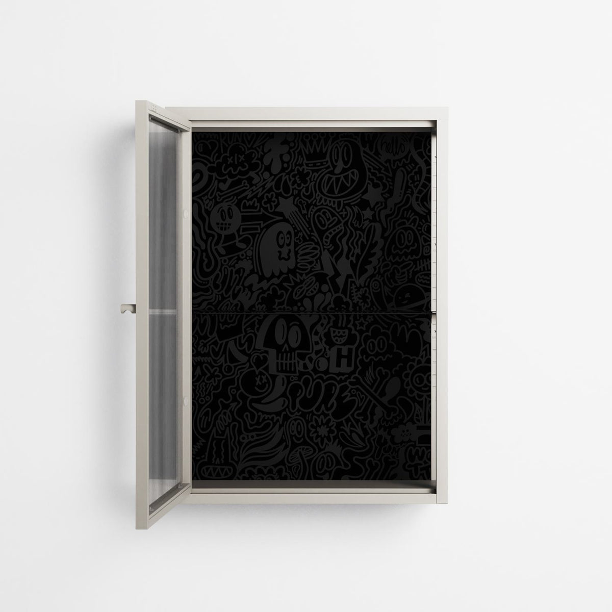 The Single Color - Wall Cabinet - Craig Watkins - Pebble - Reeded glass