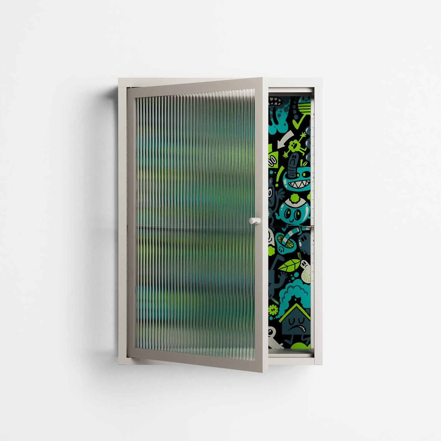 Shapes and Faces - Wall Cabinet - Craig Watkins - Pebble - Reeded glass