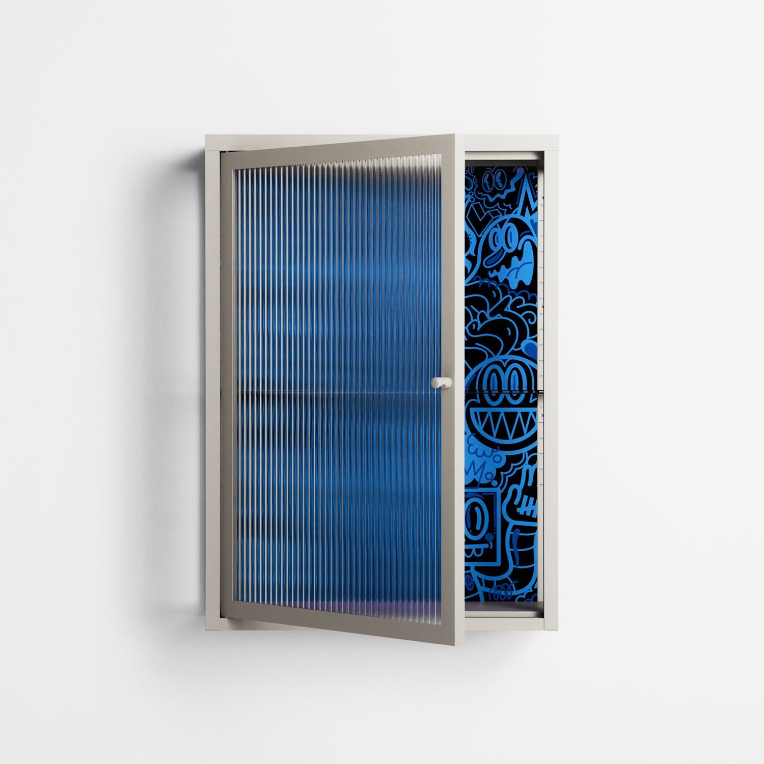 The Blue Line - Wall Cabinet - Craig Watkins - Pebble - Reeded glass