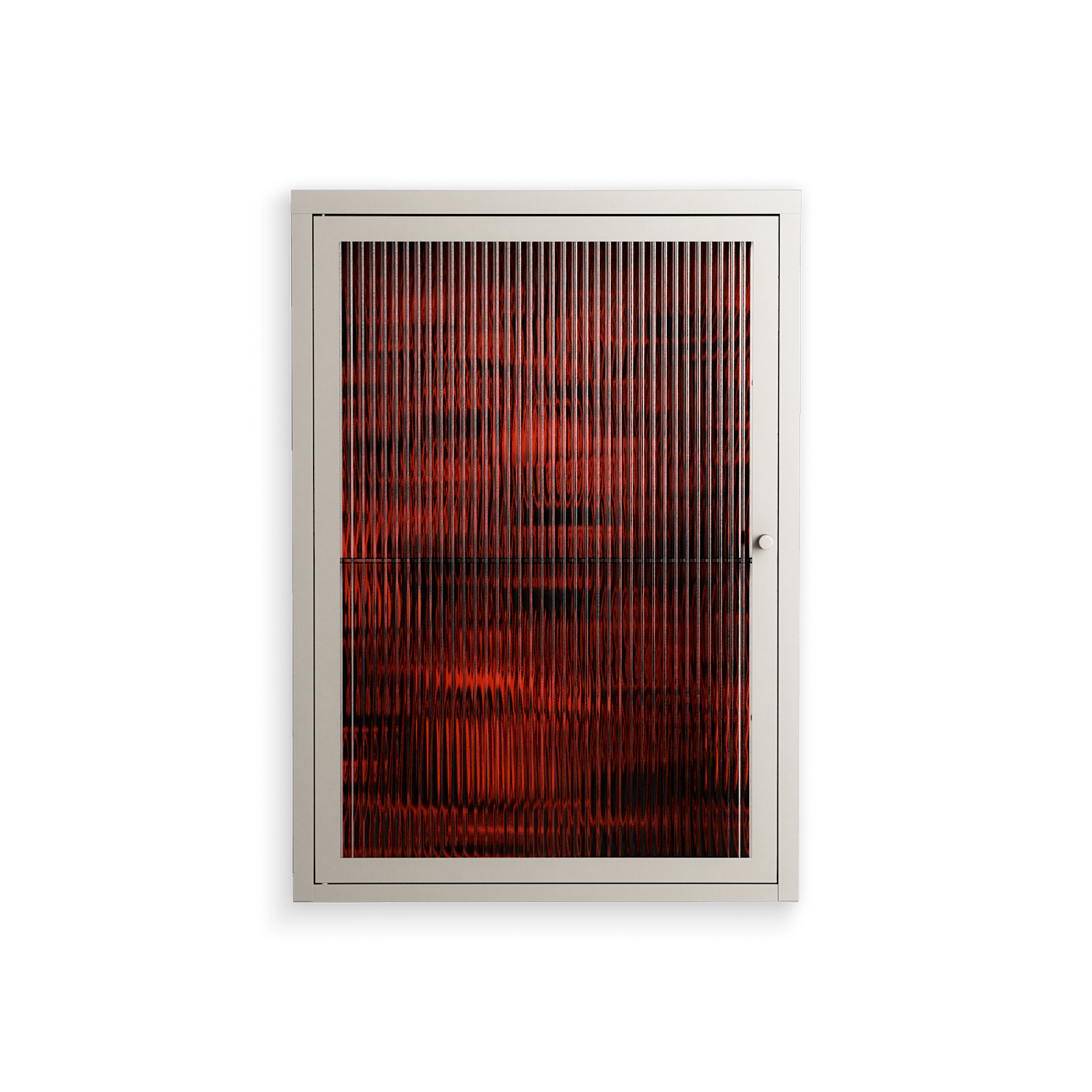 Wottosque Red - Wall Cabinet - Craig Watkins - Pebble - Reeded glass