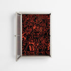 Wottosque Red - Wall Cabinet - Craig Watkins - Pebble - Reeded glass