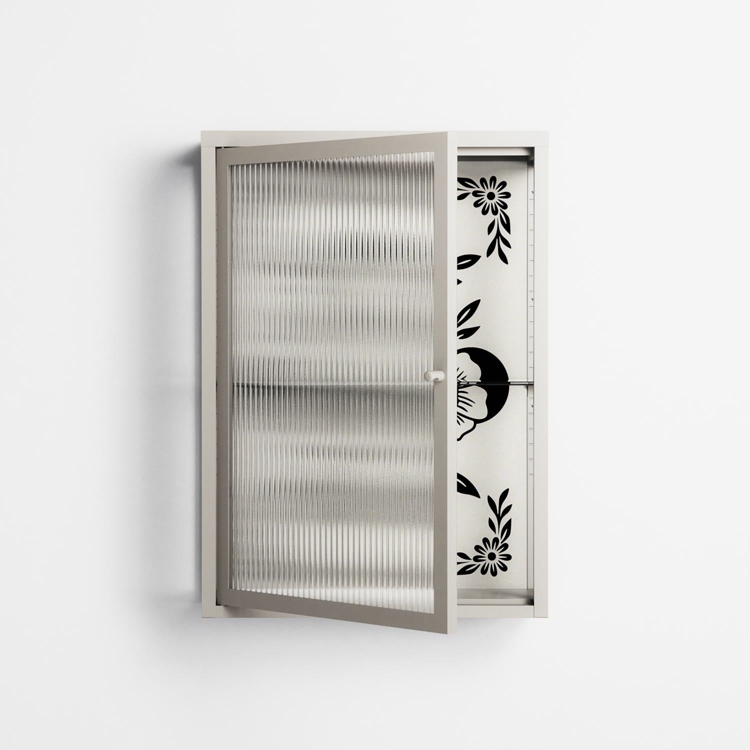Barbed Bloom - Wall Cabinet - Daphna Sebbane - Pebble - Reeded glass