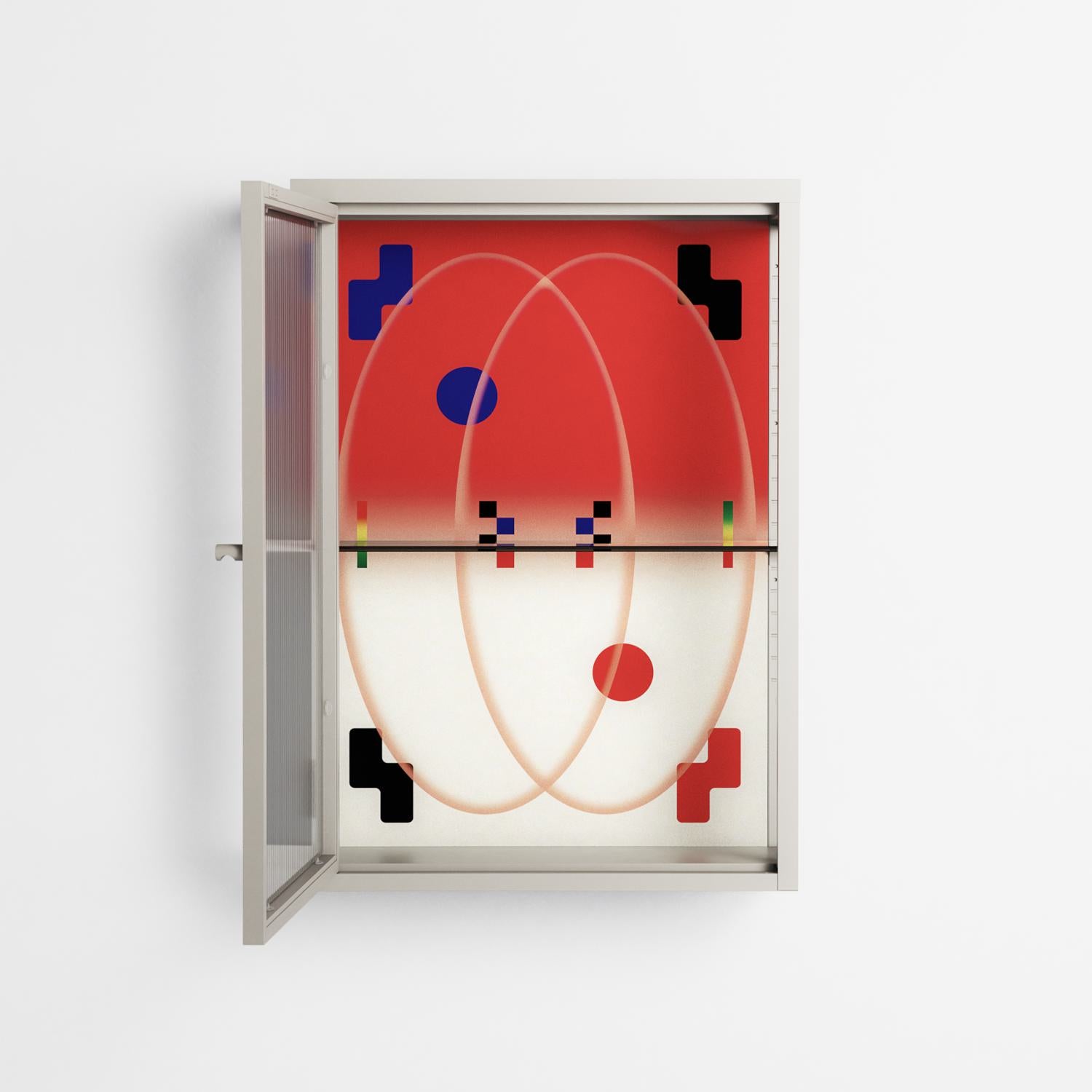 Parallel Mirage - Wall Cabinet - Oluwasheyi Adebayo - Pebble - Reeded glass