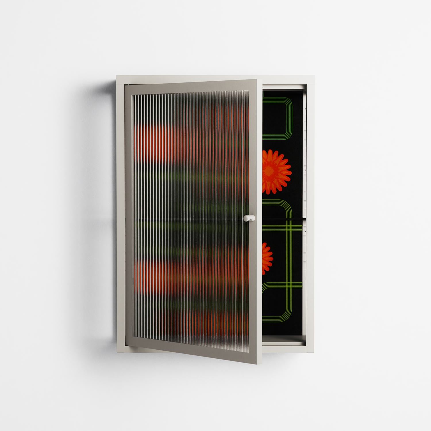 Floral Pipes - Wall Cabinet - Kristin Eriksson - Pebble - Reeded glass