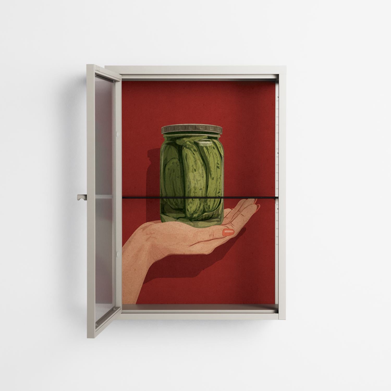 Pickles - Wall Cabinet - Kristin Eriksson - Pebble - Reeded glass