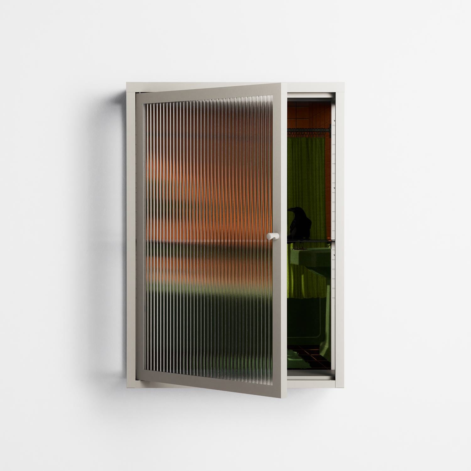 Bad Omen - Wall Cabinet - Kristin Eriksson - Pebble - Reeded glass