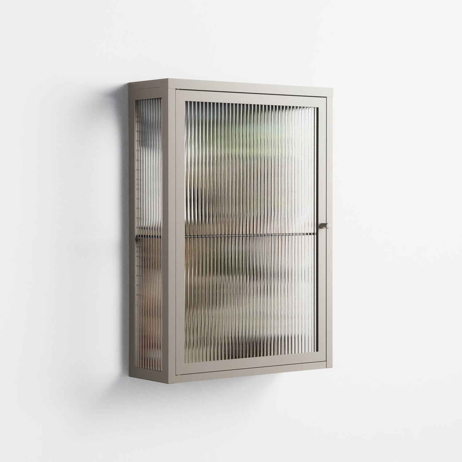 As The Rain Falls - Wall Cabinet - Sophie Goudman-Peachey - Pebble - Reeded glass