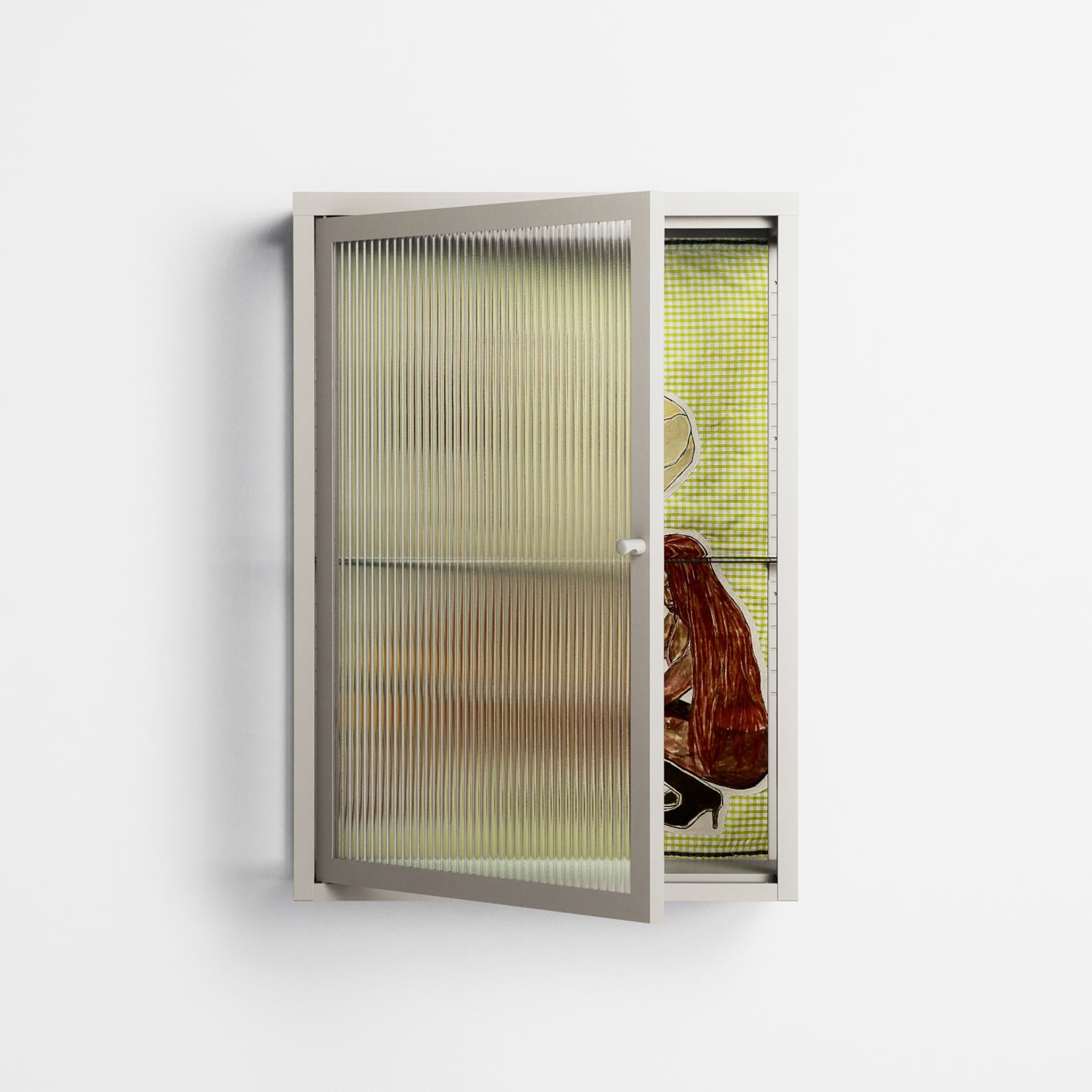 Can You Face It - Wall Cabinet - Sophie Goudman-Peachey - Pebble - Reeded glass