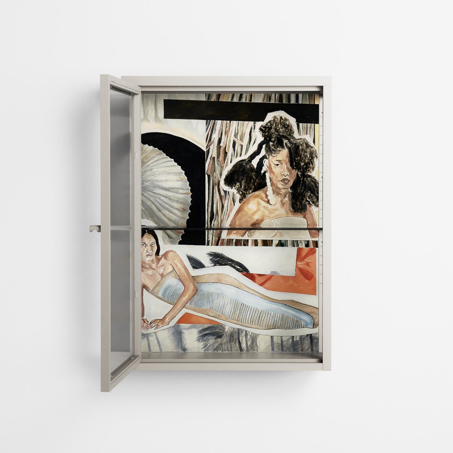 Sweet Far Away - Wall Cabinet - Sophie Goudman-Peachey - Pebble - Reeded glass