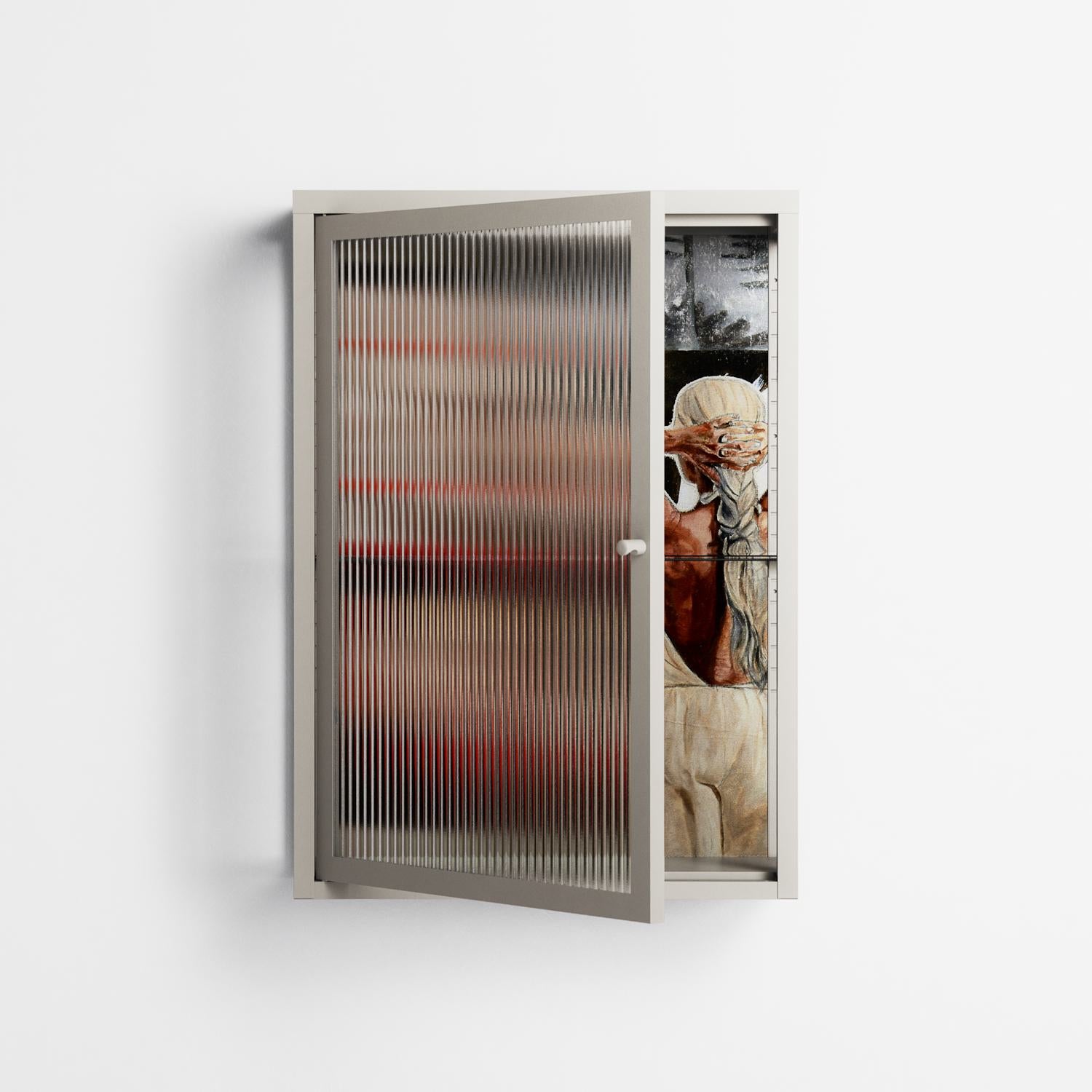 Where We Belong - Wall Cabinet - Sophie Goudman-Peachey - Pebble - Reeded glass