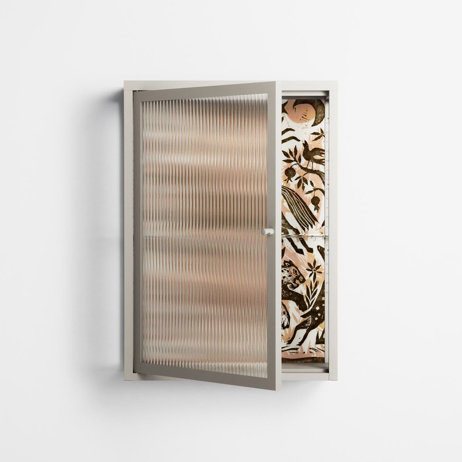 Delight Pink - Wall Cabinet - Diana Catchpole - Pebble - Reeded glass