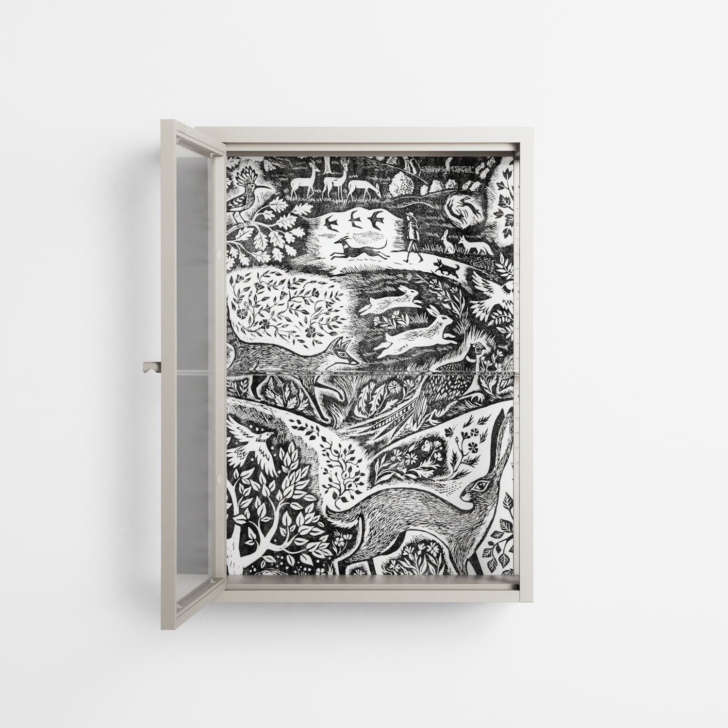 Flight Of Fancy - Wall Cabinet - Diana Catchpole - Pebble - Reeded glass