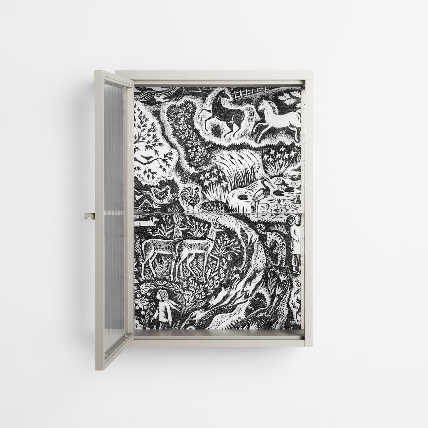 Flight Of Fancy 3 - Wall Cabinet - Diana Catchpole - Pebble - Reeded glass