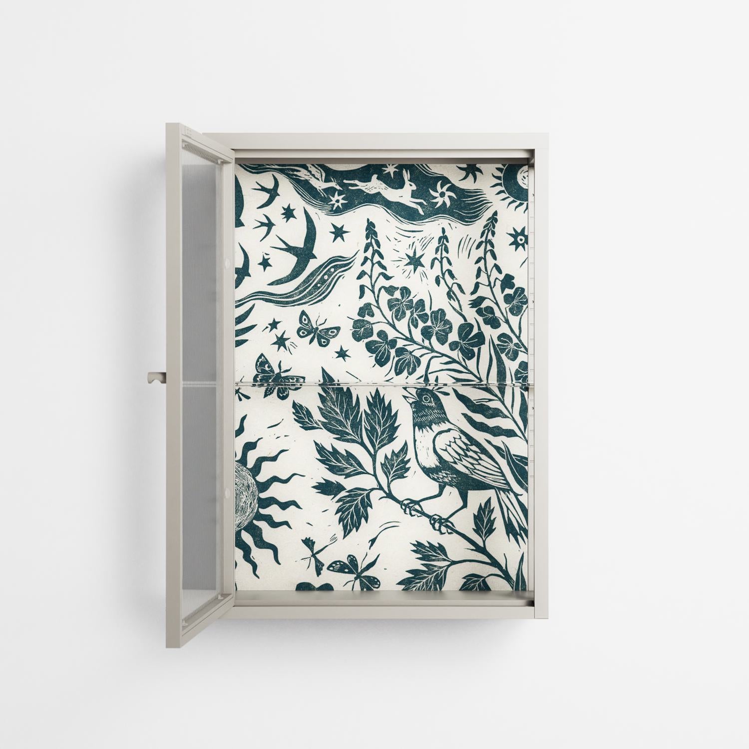 Ode to Summer 3 - Wall Cabinet - Diana Catchpole - Pebble - Reeded glass