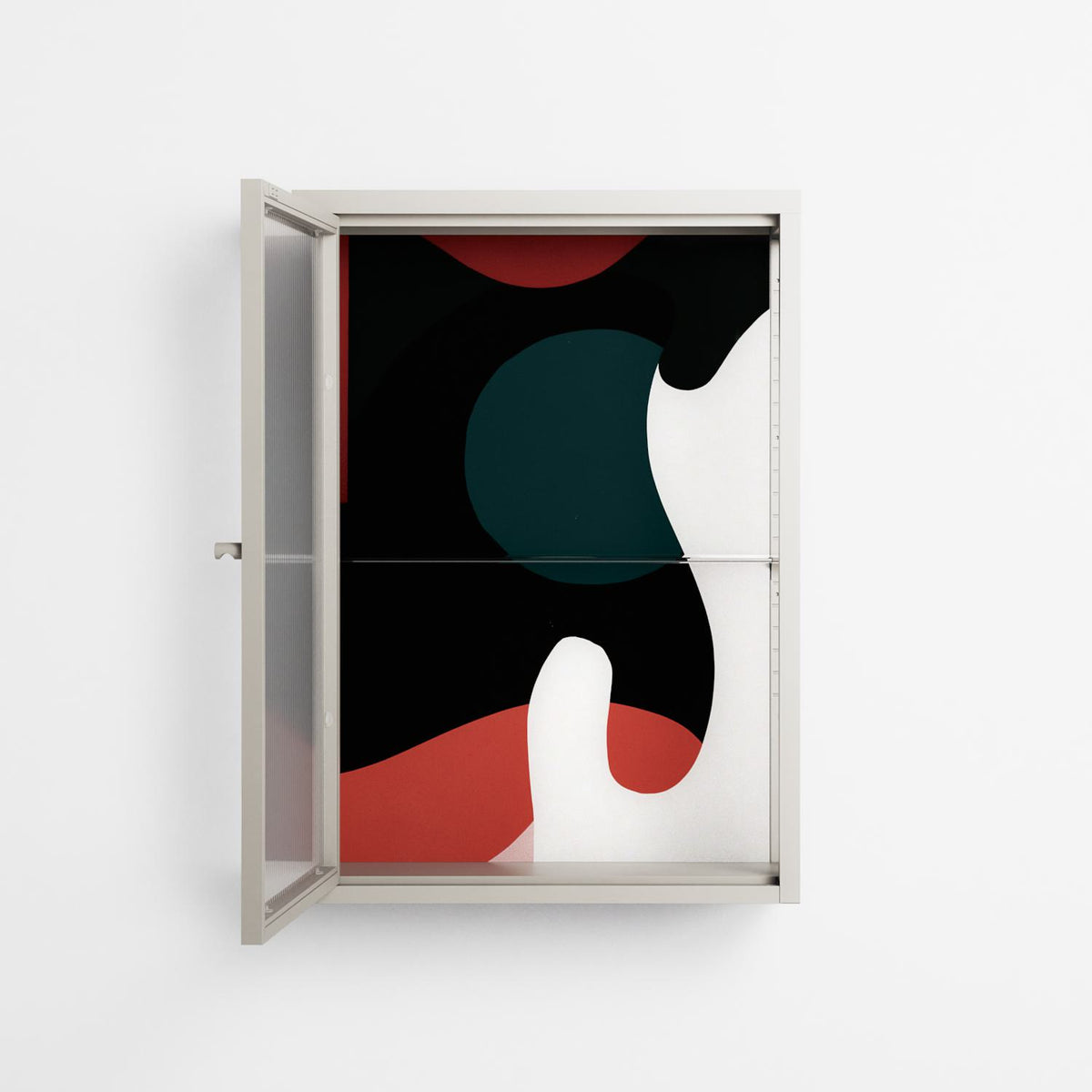 Plume - Wall Cabinet - Rikki Hewitt - Pebble - Reeded glass