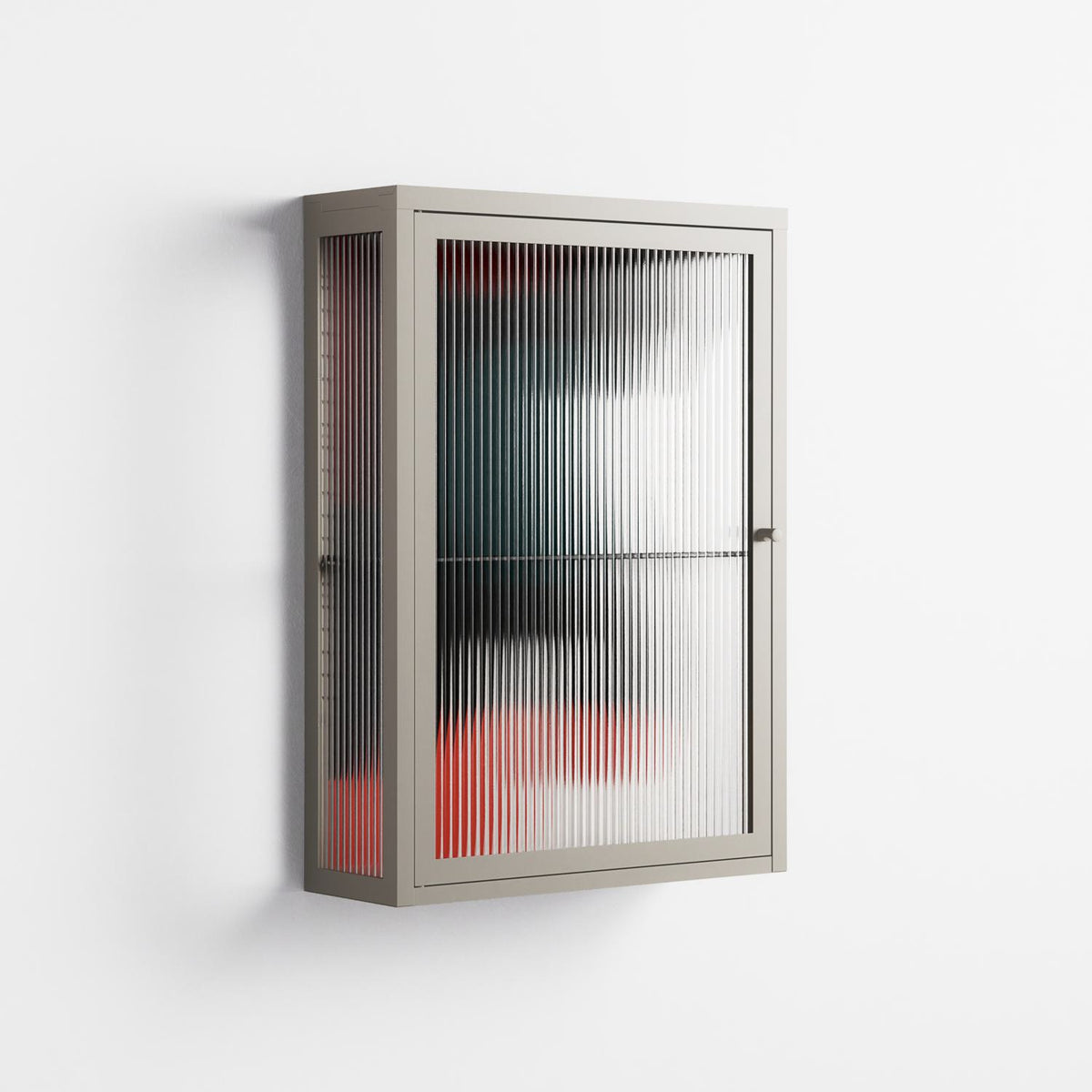 Plume - Wall Cabinet - Rikki Hewitt - Pebble - Reeded glass