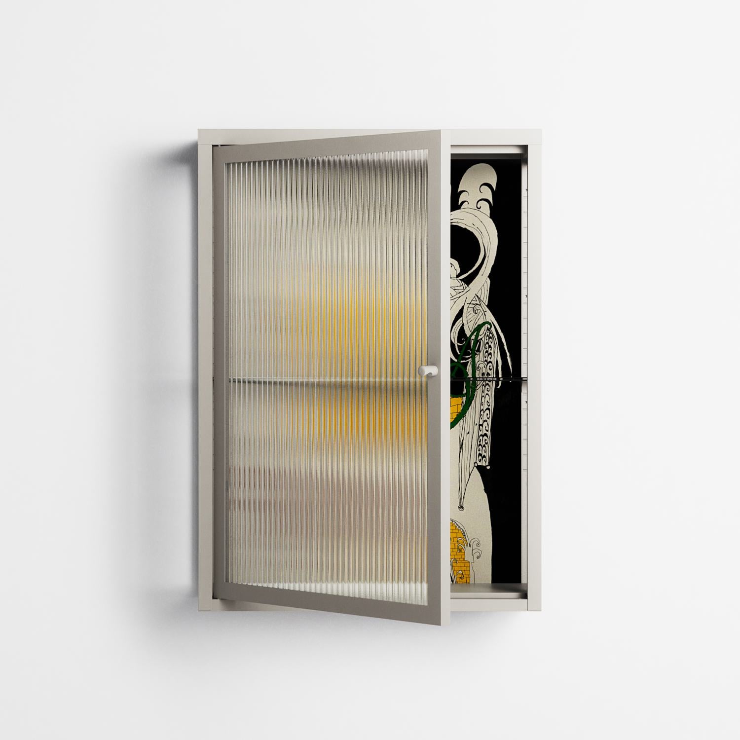 Knights - Wall Cabinet - Naia Escribano - Pebble - Reeded glass