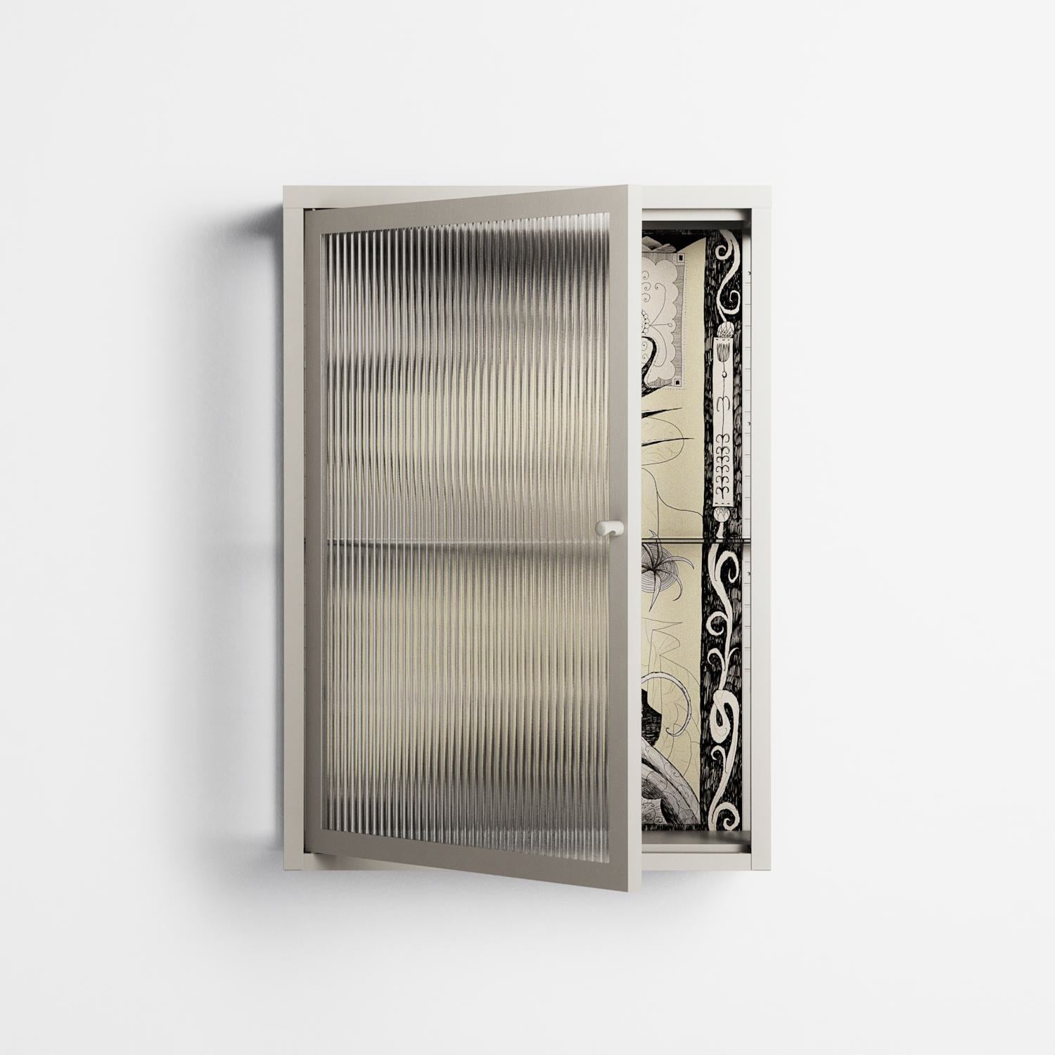 Oberon and Elgar - Wall Cabinet - Naia Escribano - Pebble - Reeded glass