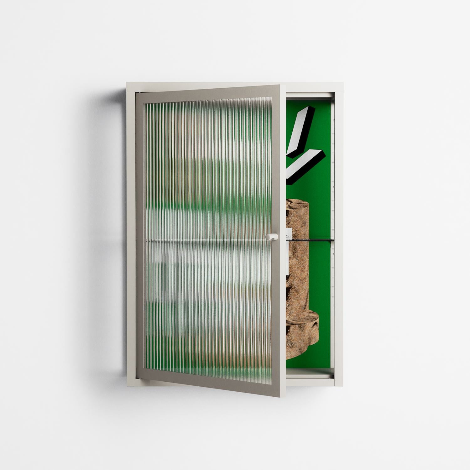 Paisaje - Wall Cabinet - Naia Escribano - Pebble - Reeded glass
