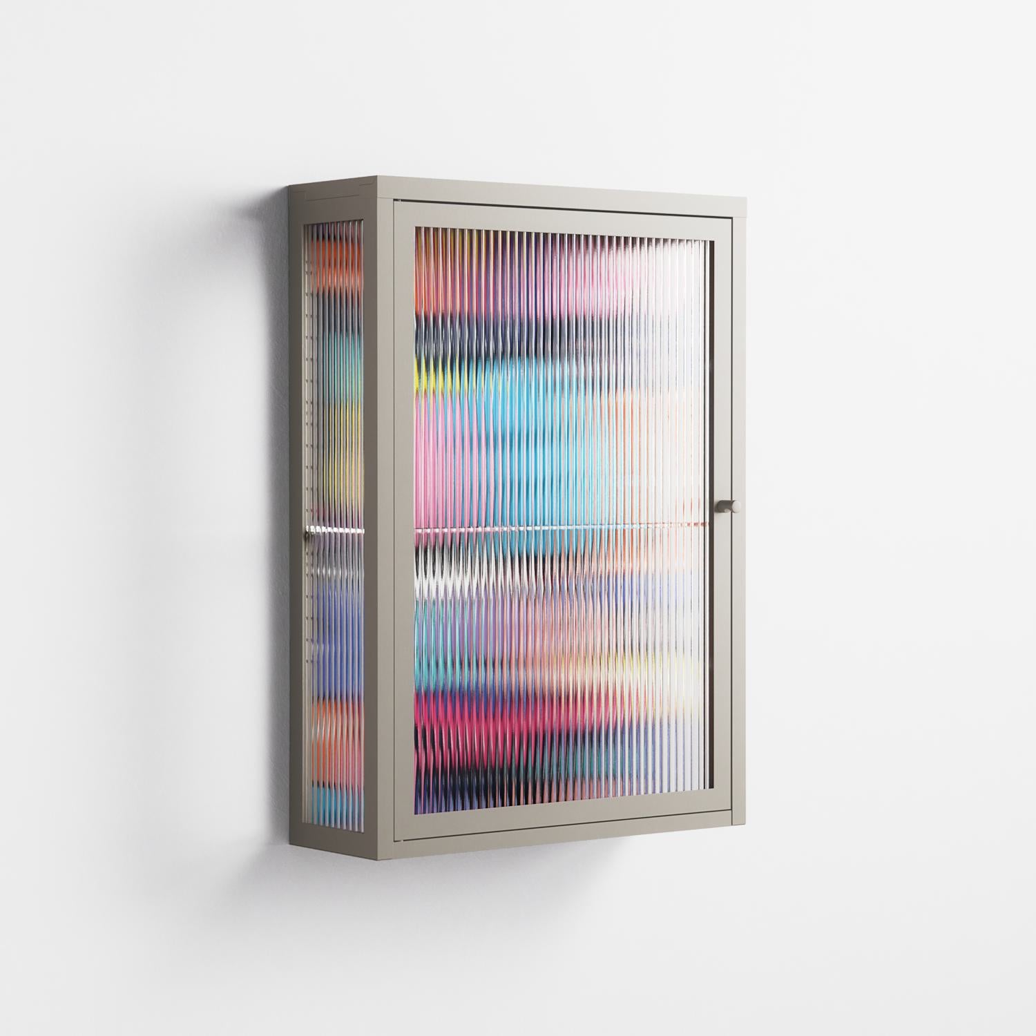 Sansone - Wall Cabinet - Maddalena Fanfani - Pebble - Reeded glass