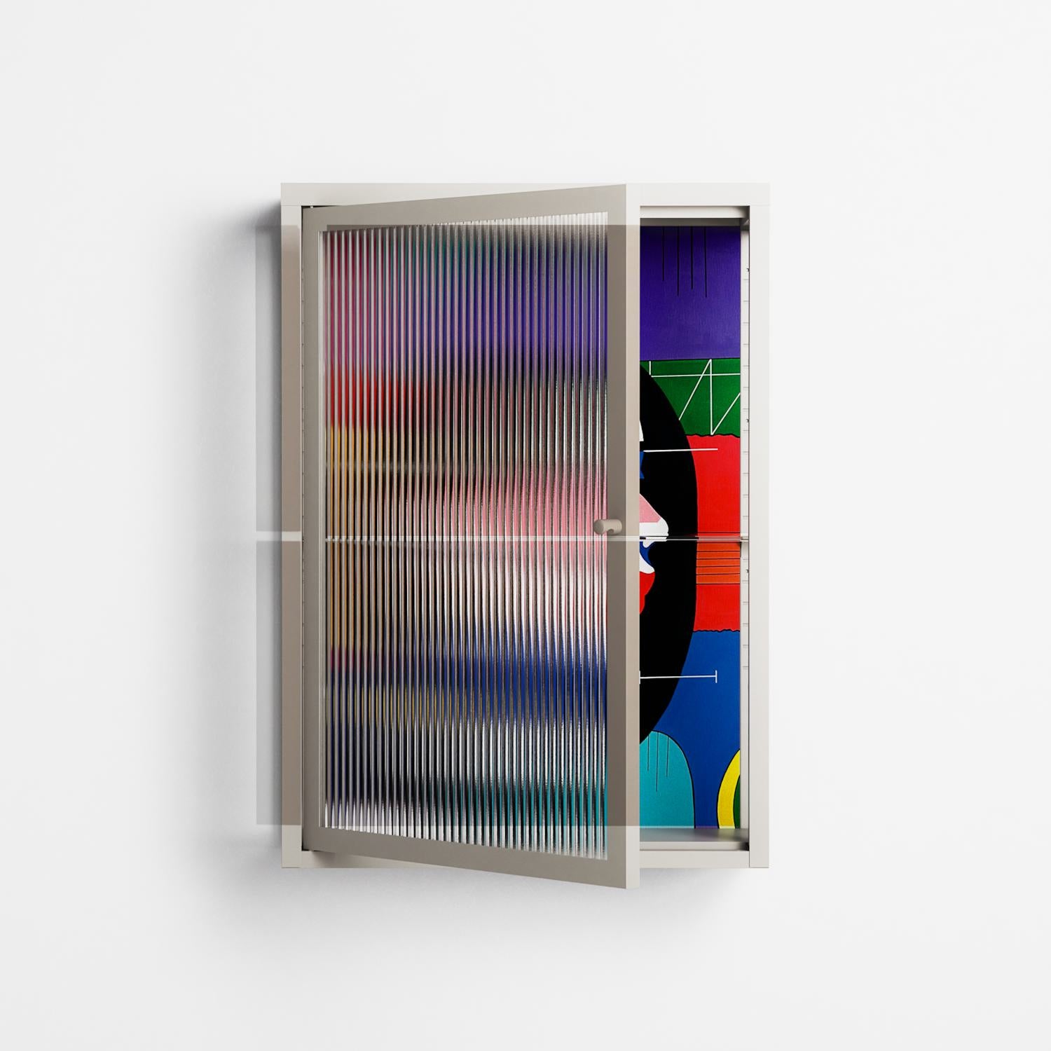 Chained To Perception - Wall Cabinet - Mathilda Kienast - Pebble - Reeded glass