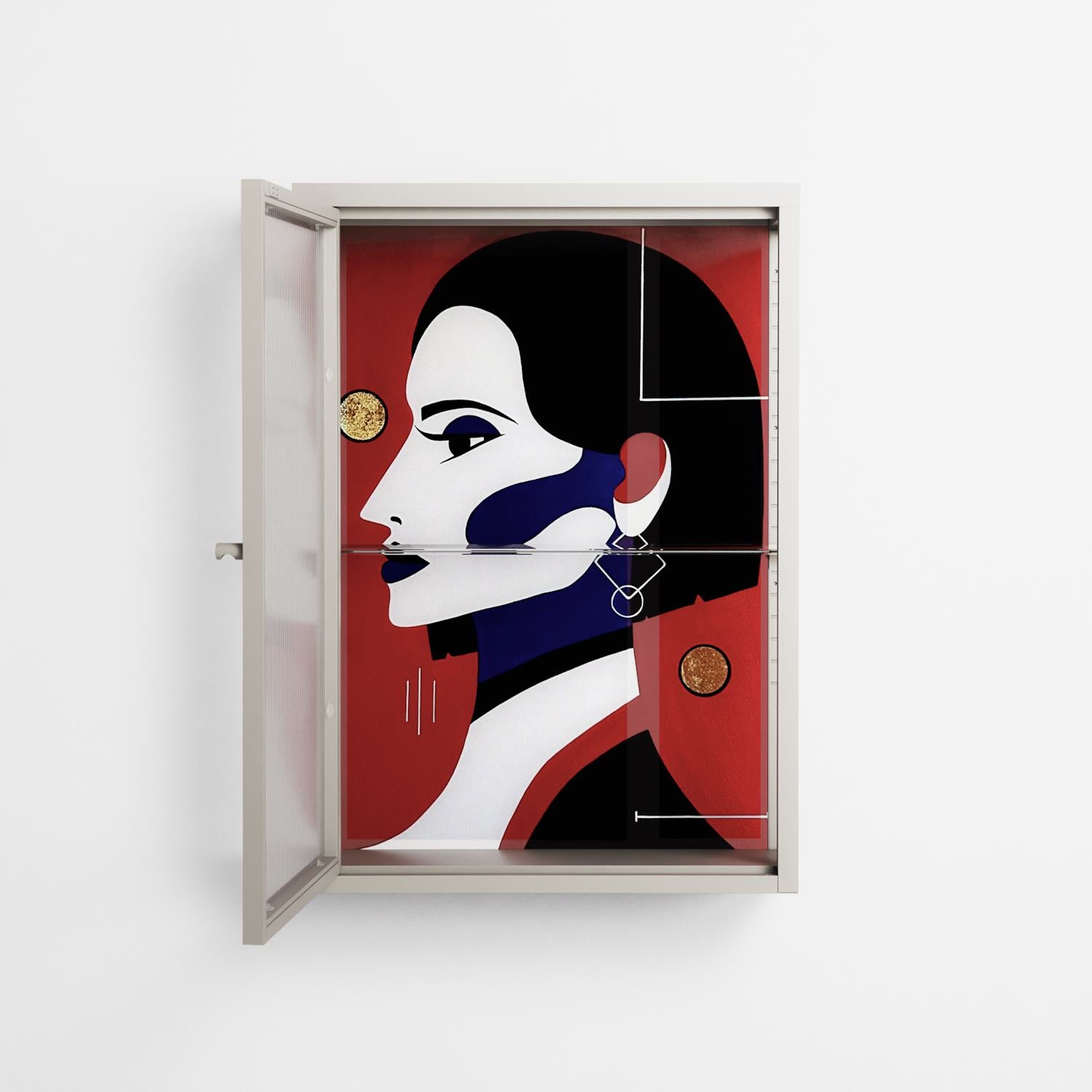 Unseen In Plain Sight - Wall Cabinet - Mathilda Kienast - Pebble - Reeded glass