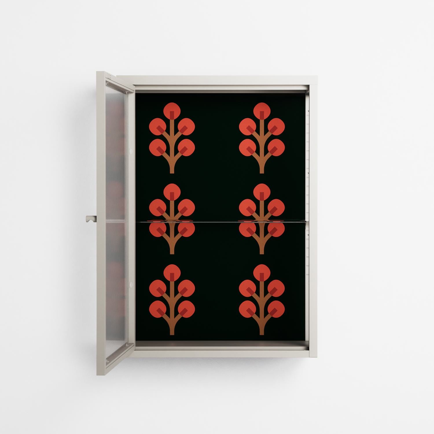 Berry Branch - Wall Cabinet - Ethan Fender - Pebble - Reeded glass