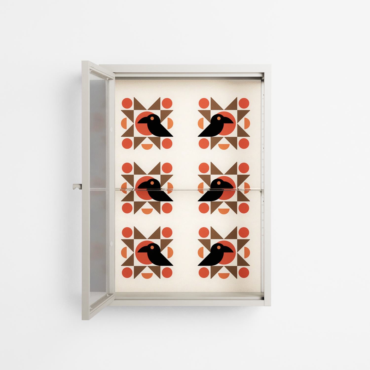 Crow Del Sol - Wall Cabinet - Ethan Fender - Pebble - Reeded glass