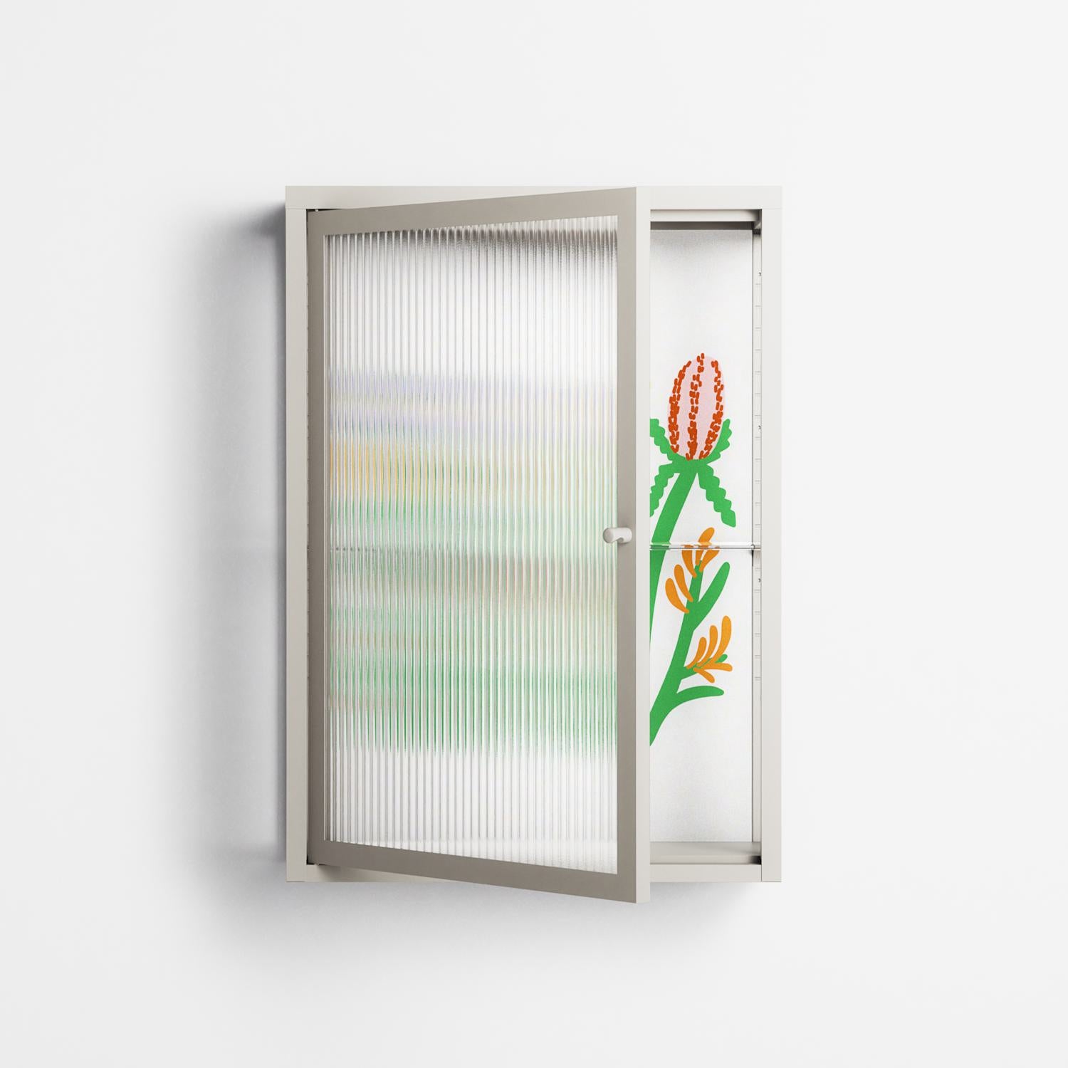 Bouquets - Wall Cabinet - Lydia Greaves - Pebble - Reeded glass