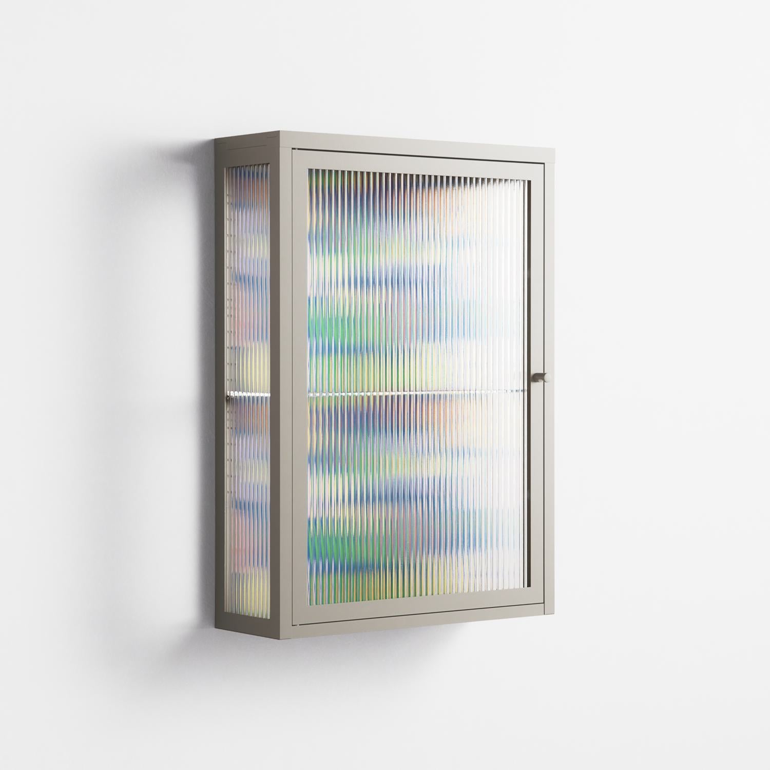 Shapes Blue - Wall Cabinet - Lydia Greaves - Pebble - Reeded glass