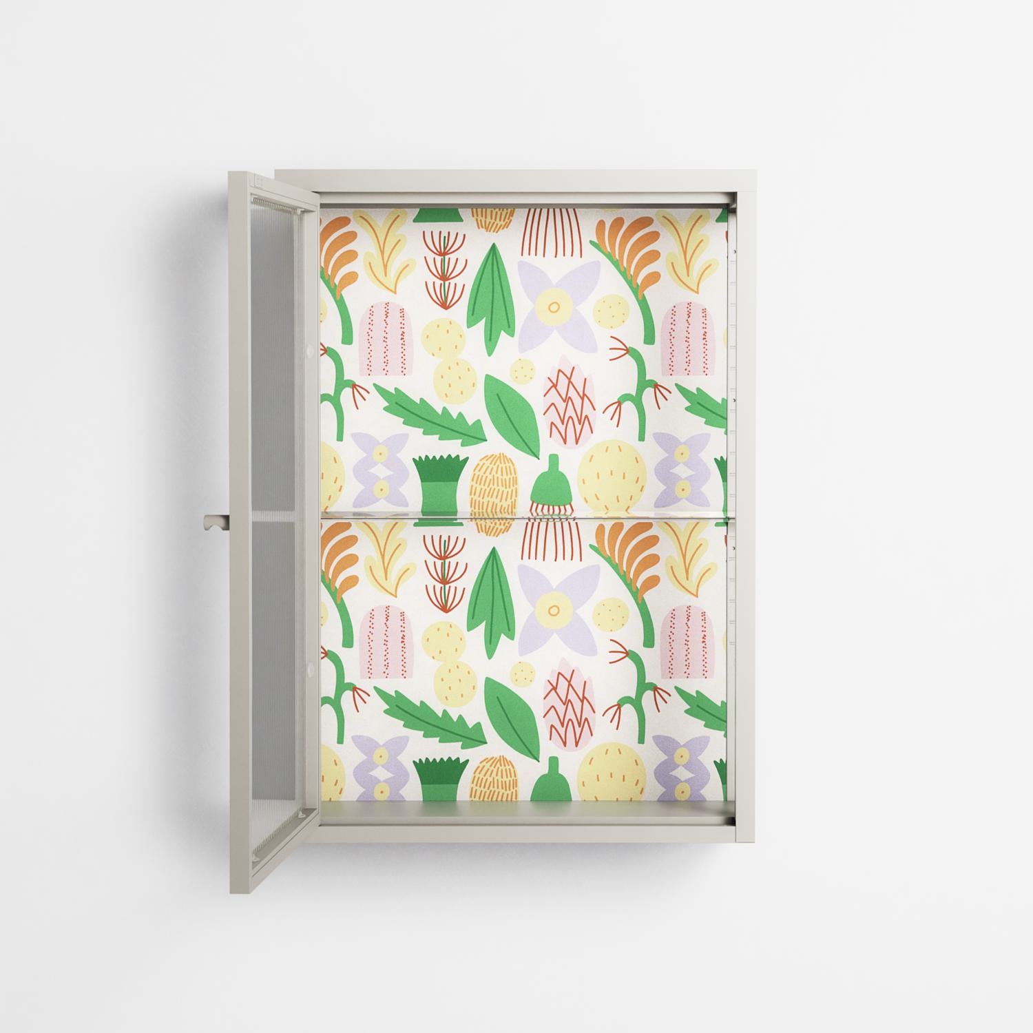 Shapes Cream - Wall Cabinet - Lydia Greaves - Pebble - Reeded glass