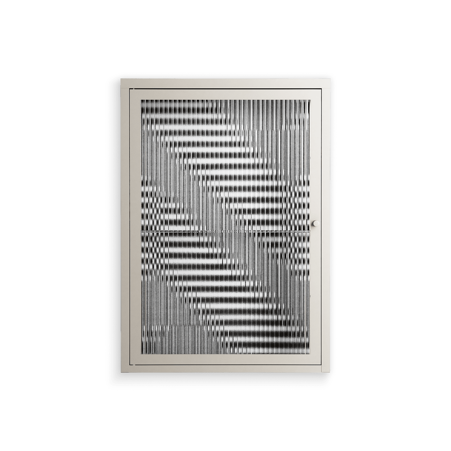 Rectangle In Rectangle - Wall Cabinet - Guido De Boer - Pebble - Reeded glass