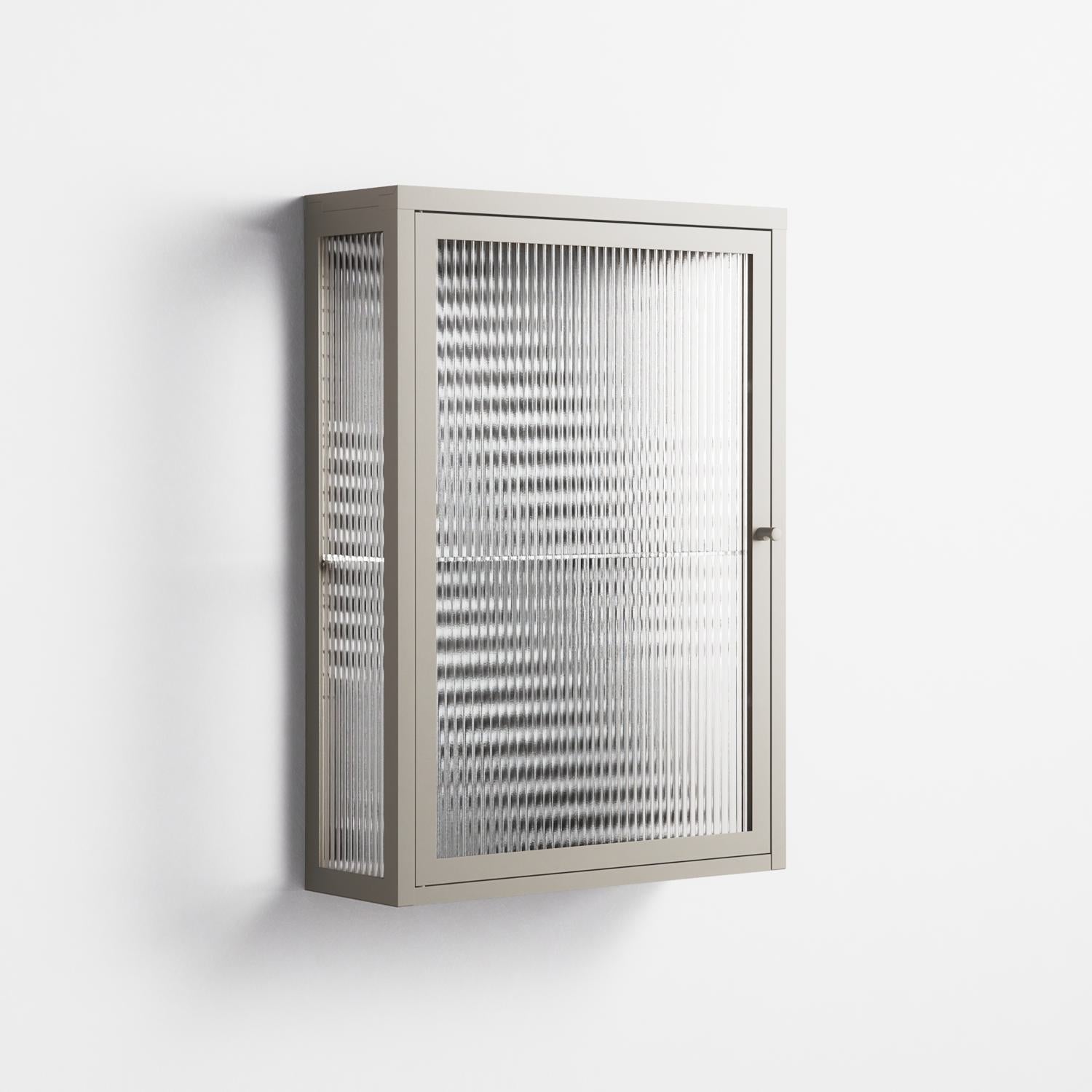 Rectangle In Rectangle - Wall Cabinet - Guido De Boer - Pebble - Reeded glass