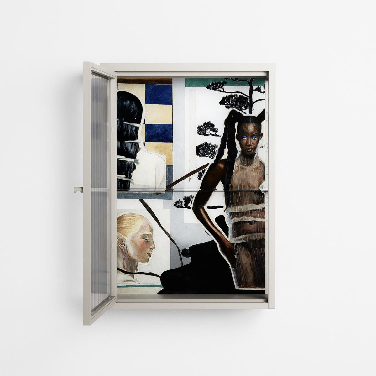 Dreaming With Open Eyes - Wall Cabinet - Sophie Goudman-Peachey - Pebble - Reeded glass