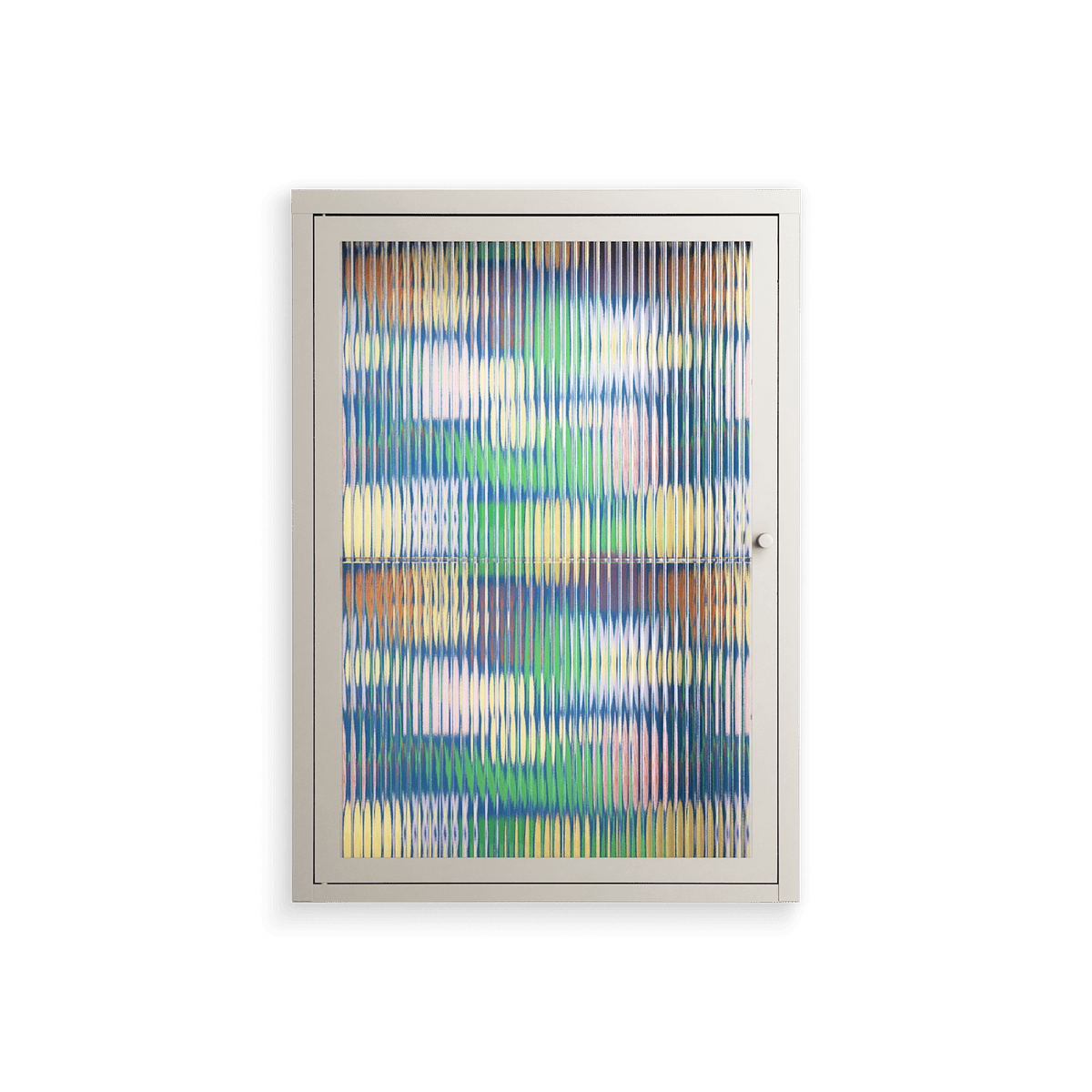 Shapes Blue - Wall Cabinet - Lydia Greaves - Pebble - Reeded glass