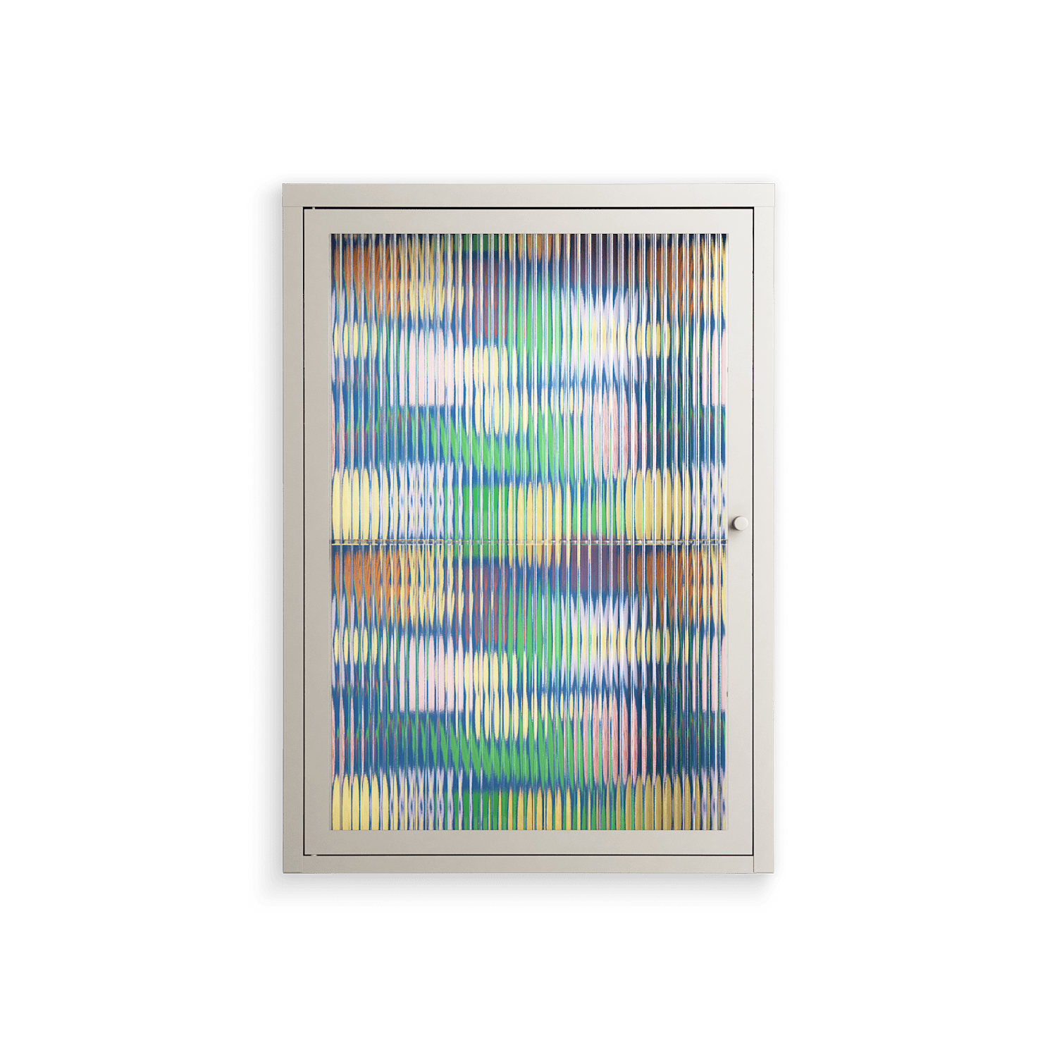 Shapes Blue - Wall Cabinet - Lydia Greaves - Pebble - Reeded glass