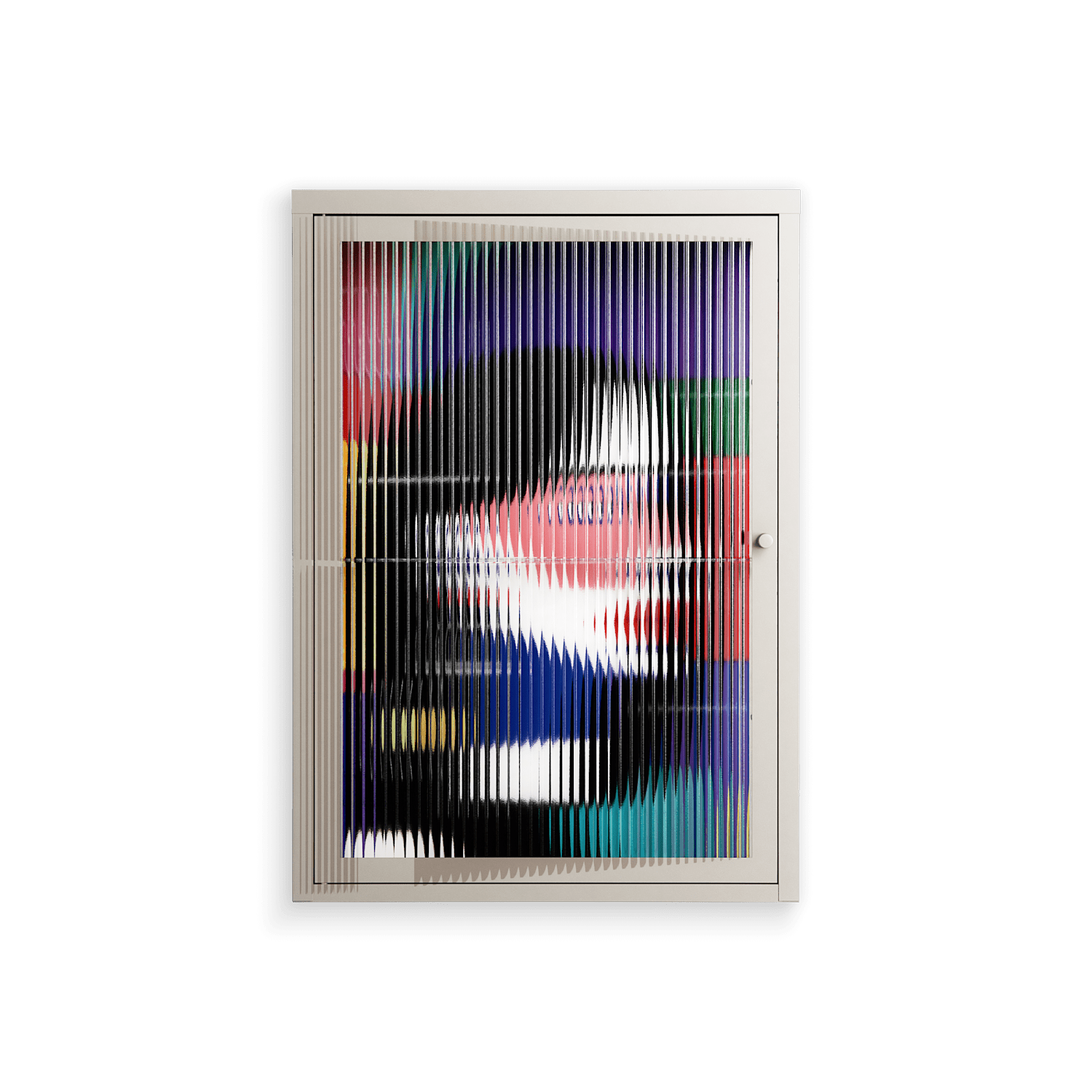 Chained To Perception - Wall Cabinet - Mathilda Kienast - Pebble - Reeded glass