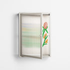 Bouquets Cream - Wall Cabinet - Lydia Greaves - Pebble - Reeded glass