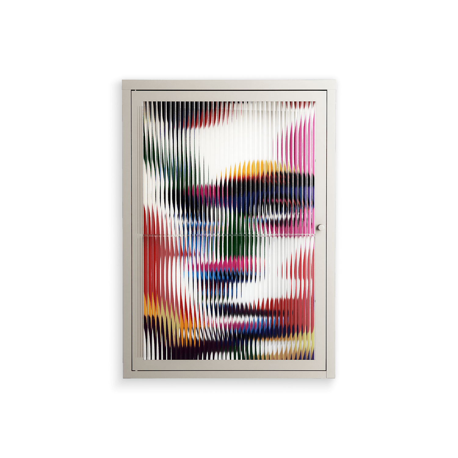 Fragments Of A Painted Souls - Wall Cabinet - Mathilda Kienast - Pebble - Reeded glass
