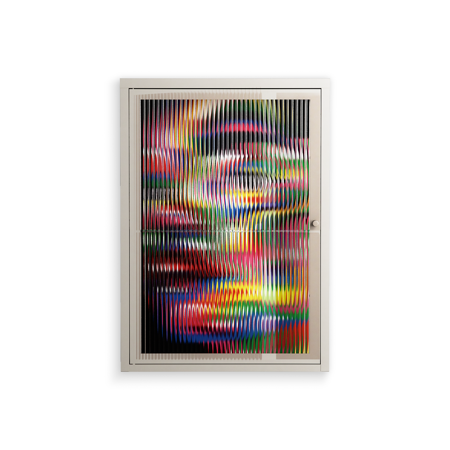 Orbiting Around Herself - Wall Cabinet - Mathilda Kienast - Pebble - Reeded glass