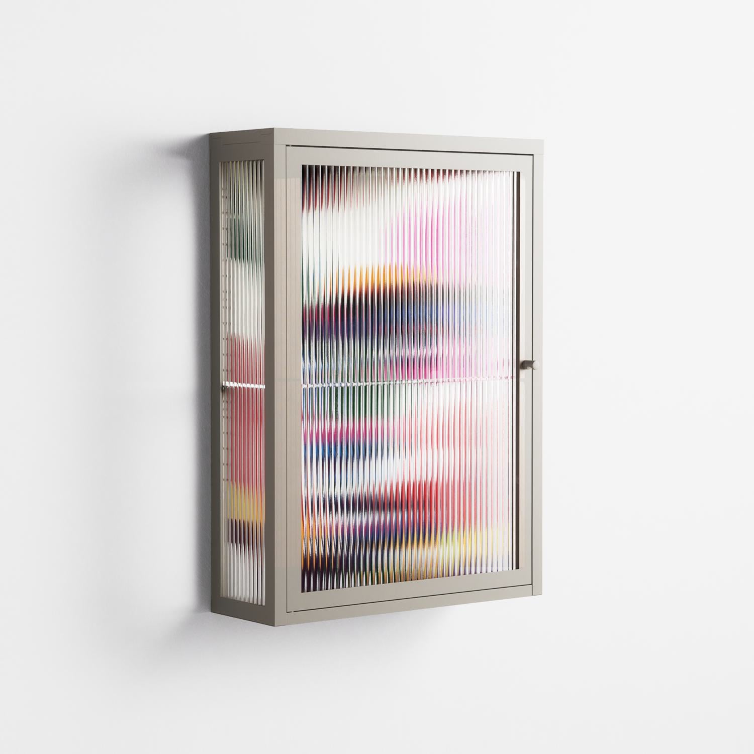 Fragments Of A Painted Souls - Wall Cabinet - Mathilda Kienast - Pebble - Reeded glass